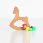Wooden teether with silicone beads-Horse