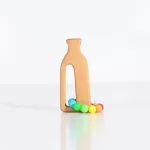 Wooden teether with silicon beads- Milk bottle